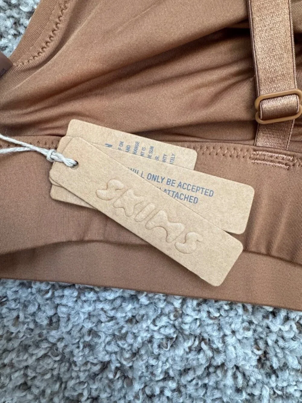 NEW Skims Plunge Bikini Top Brown Size 4X NWT SW-PLG-0742